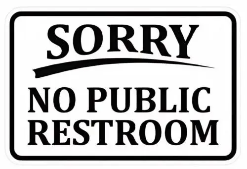 Metal Sign Plate Sorry No Public Restroom Home Bar Club Decor Wall Novelty Decal sign