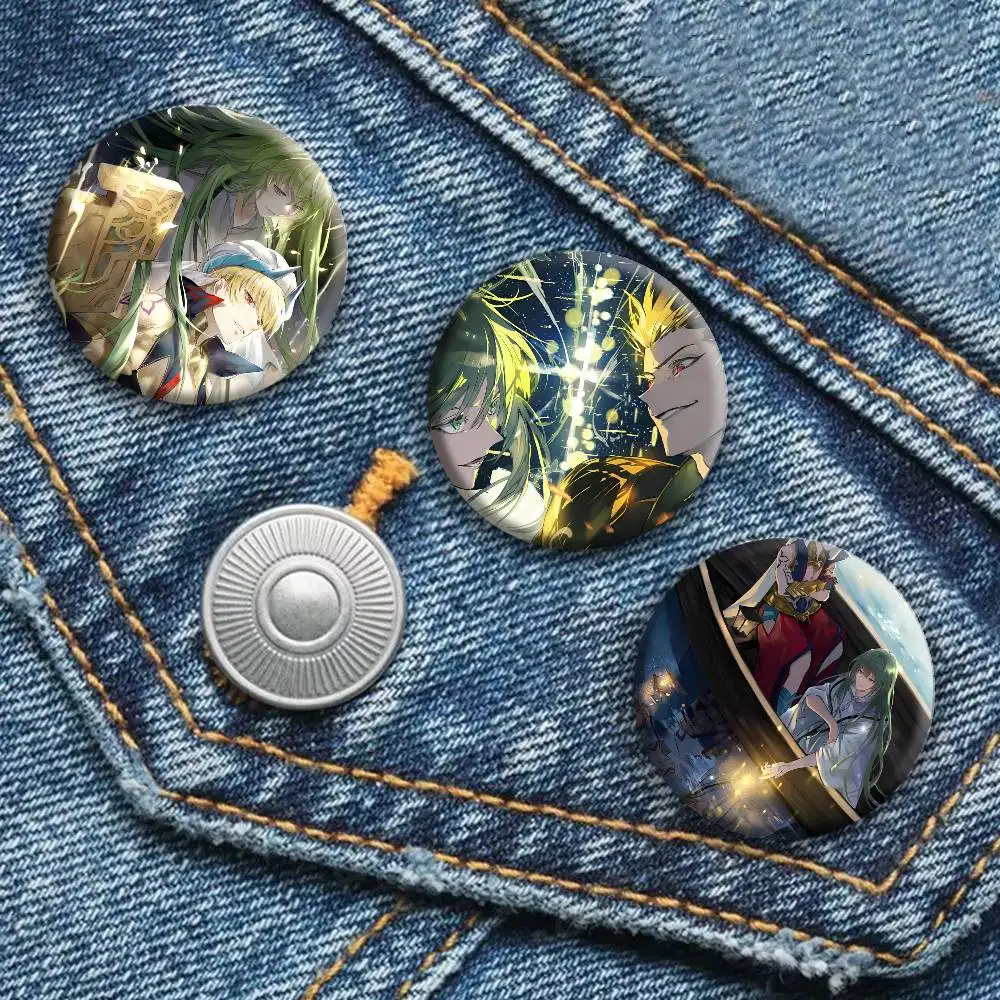 Hot AnimeGame F-Fate strange F-Fake Badges Round Cosplay Pin Bag Decor Fans Collect Friends Gifts Brooch Souvenir
