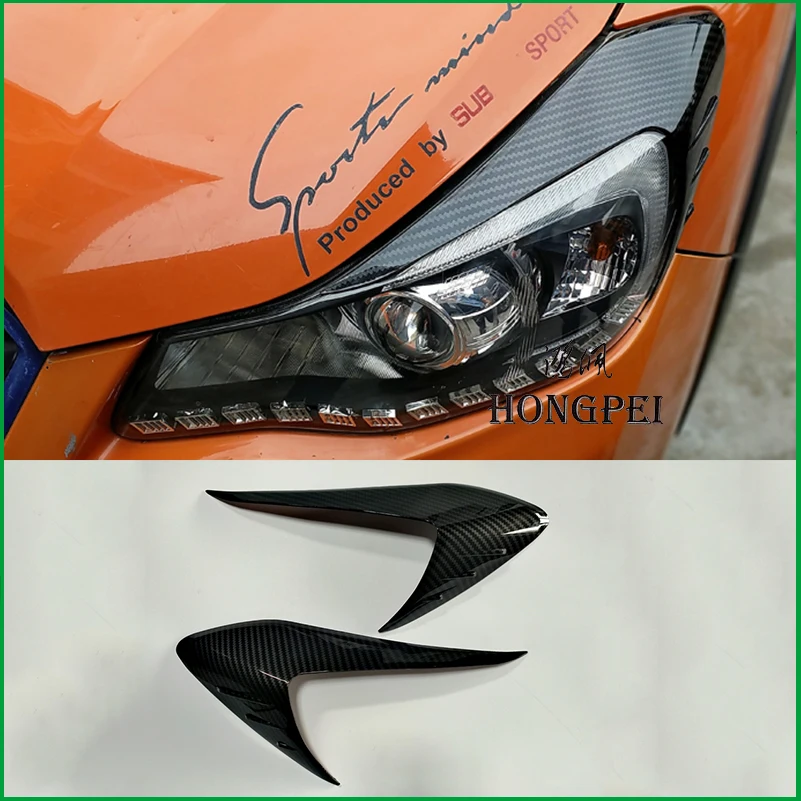 

Car styling ABS Headlight Eyebrow Decorative Cover Sticker Trim For Subaru XV 2012-2016 Exterior Decals Strips Parts