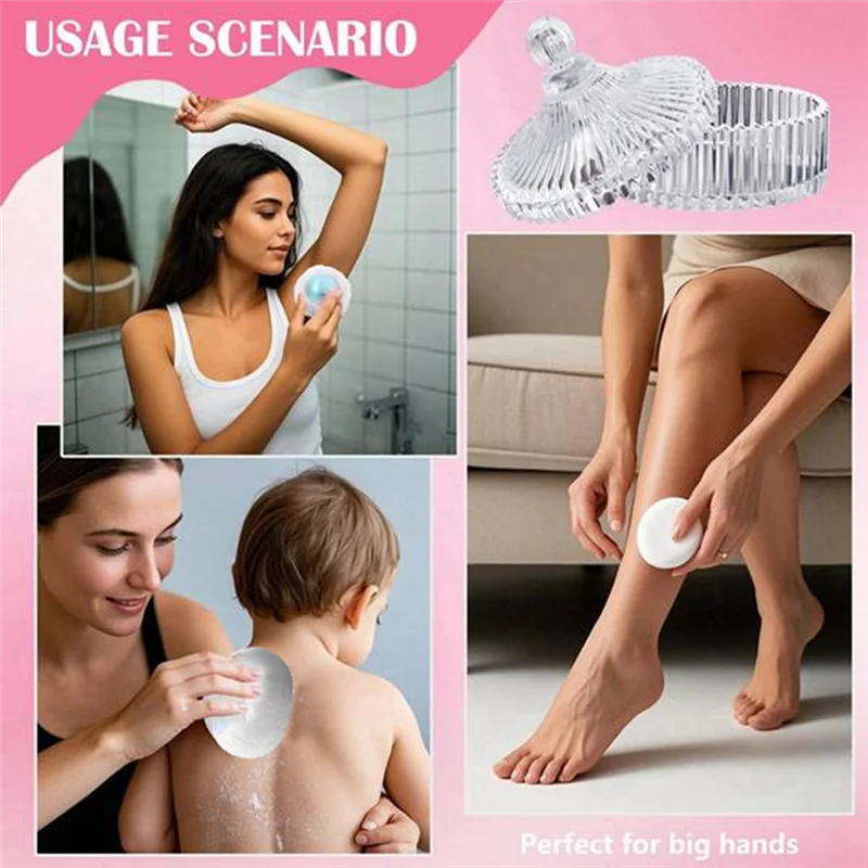 Kit de contenedor y esponjas para polvo corporal, esponjas para polvo para mujeres, contenedores para bebés y polvos sueltos para maquillaje en seco y húmedo-A58E