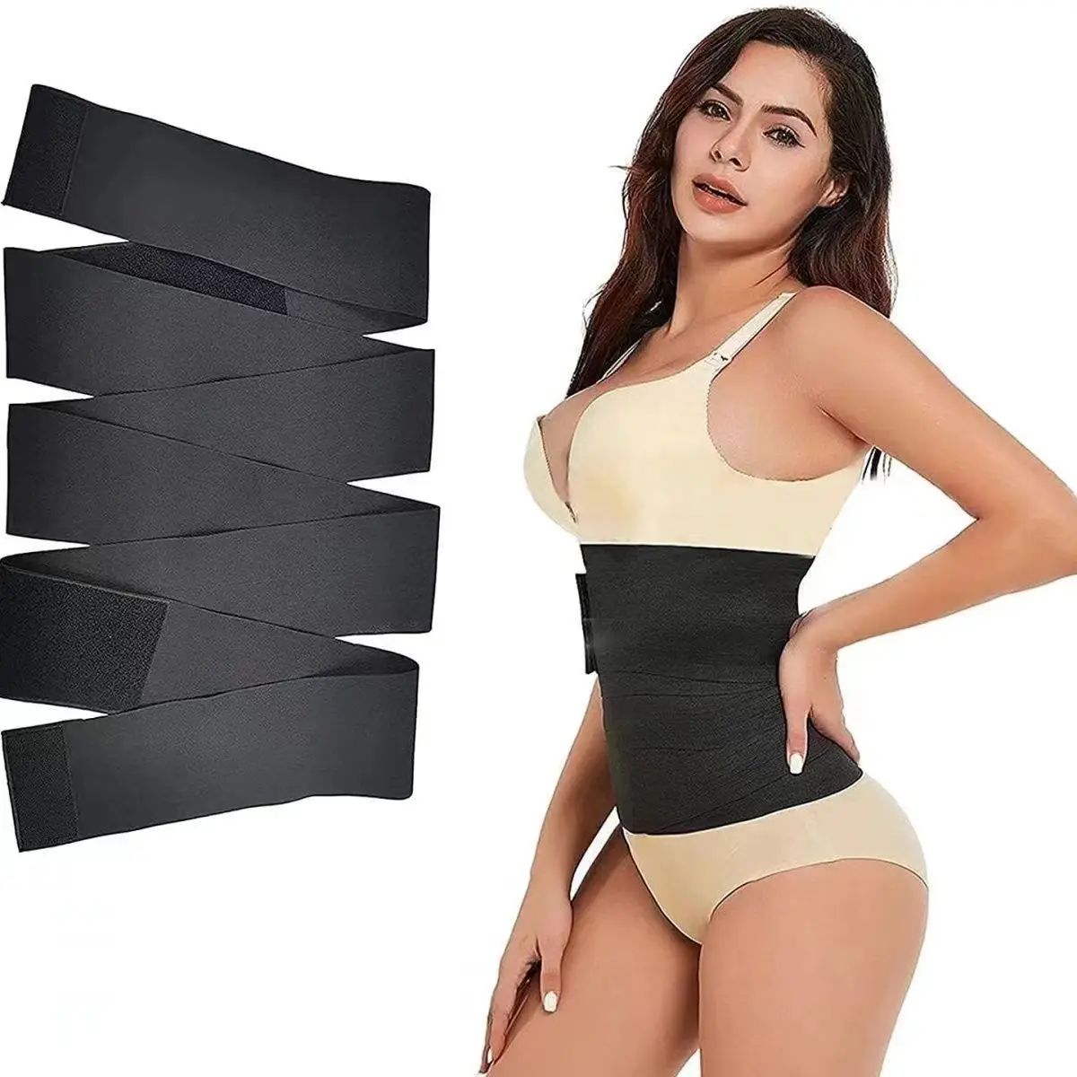 Wickeln Sie dünne Taille und Bauchband für Übungen, Fitness, elastische Bandage für Yoga-Training, Taillenstraffung – Detail 10