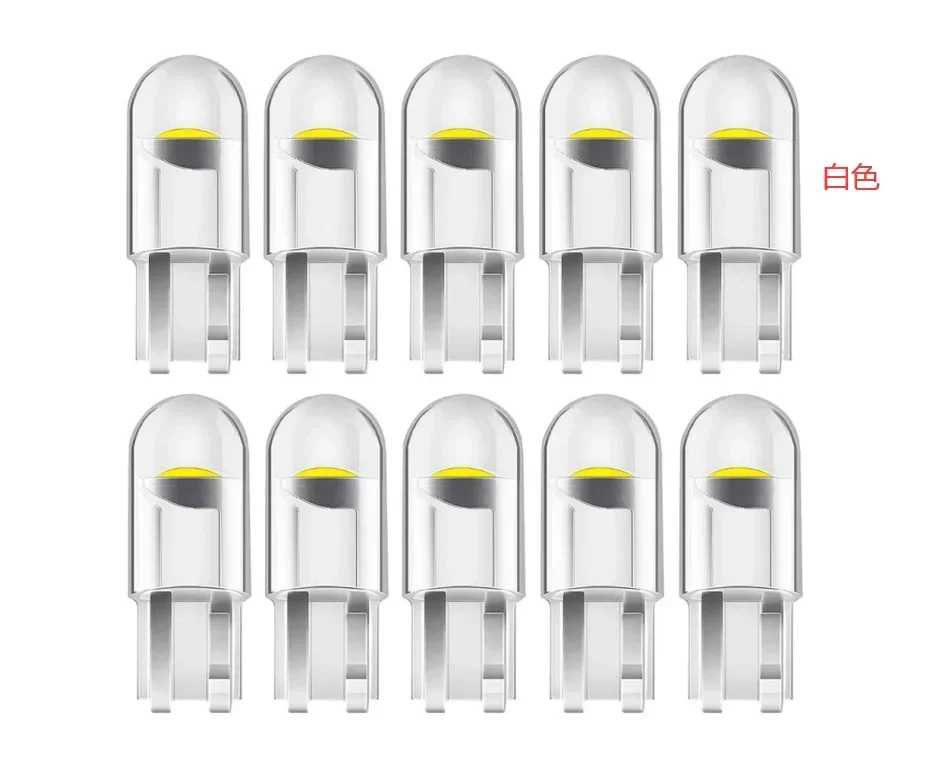 

10pcs New T10 W5W WY5W 168 501 192 2825 COB LED Car Wedge Parking Light Side Door Bulb Instrument Lamp Auto License Plate Lights