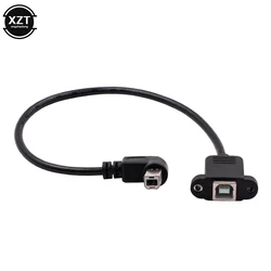 Right Angle USB Type B male to USB B Female Printer Panel Mount Extension Sync Cable Cord 0.3M 0.5M