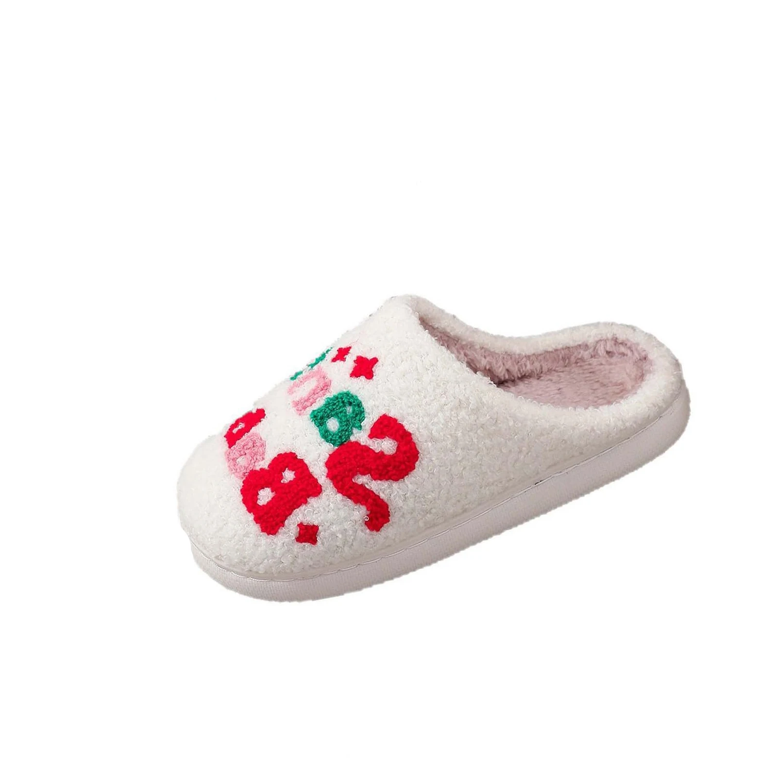 Pantofole natalizie in cotone da uomo e da donna per il calore della casa e pantofole di lana per interni