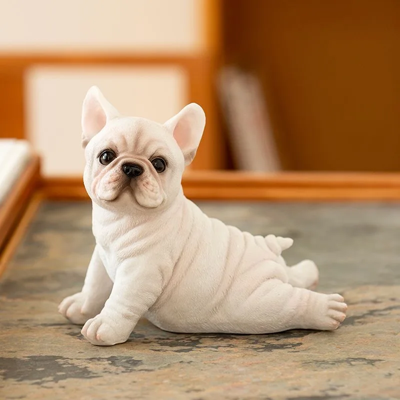 

French Bulldog Resin Pet Dog Model Home Decor Small Animal Sculpture Statue Desktop Decor