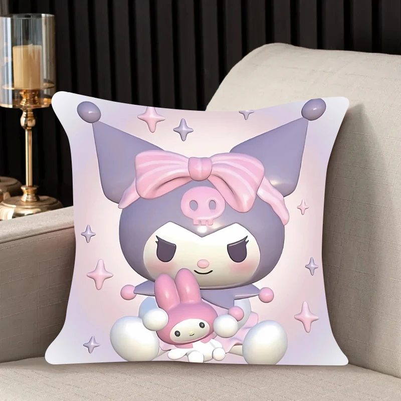 home decor Pillow Cover Kuromi iving room bedroomo office car Dakimakura Throw Pillows Square 45X45 Pillowcase For Kawaii Gifts