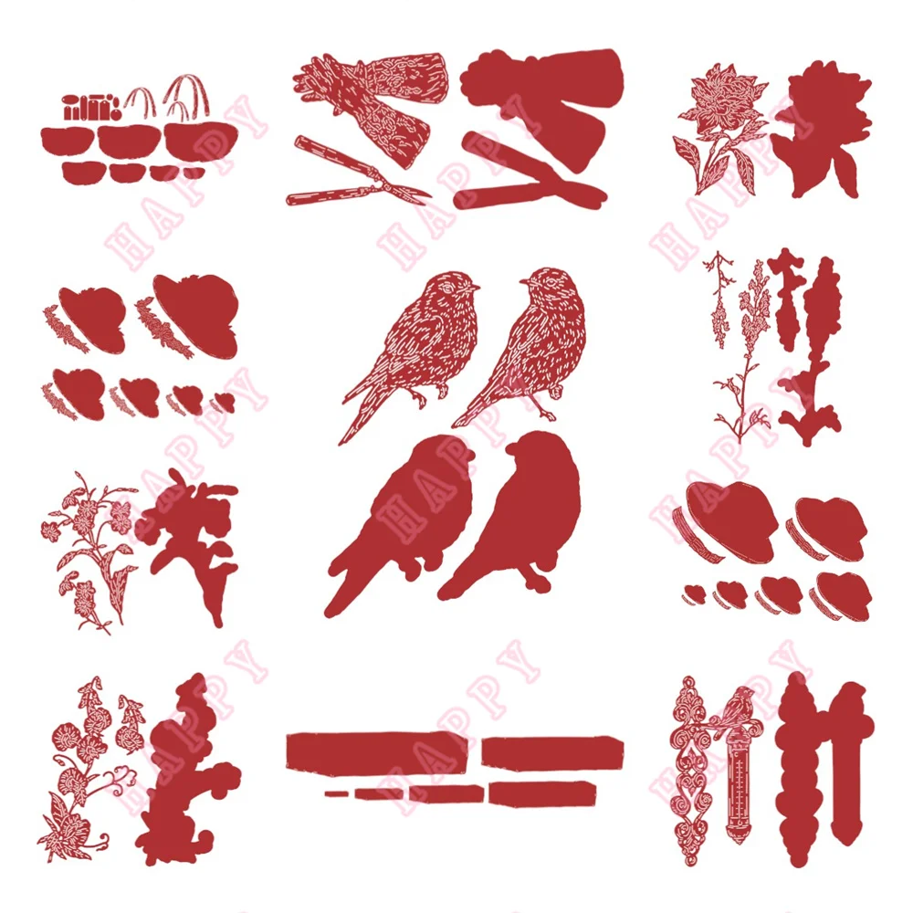 

2022 the Little Potting Club Collection Metal Cutting Dies Scrapbook Diary Decoration Embossing Template Diy Greeting Card Molds