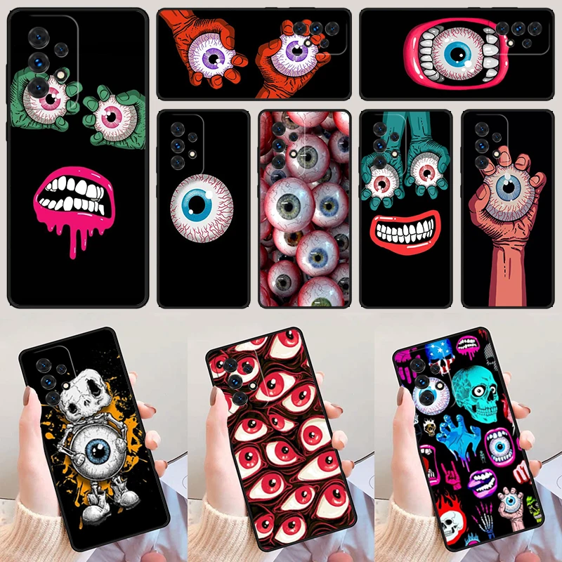 Halloween Scary Eyeball For Samsung Galaxy A52 A72 A73 A20e A21S A50 A70 A11 A12 A42 A31 A40 A51 A71 A32 A80 A91 Phone Case