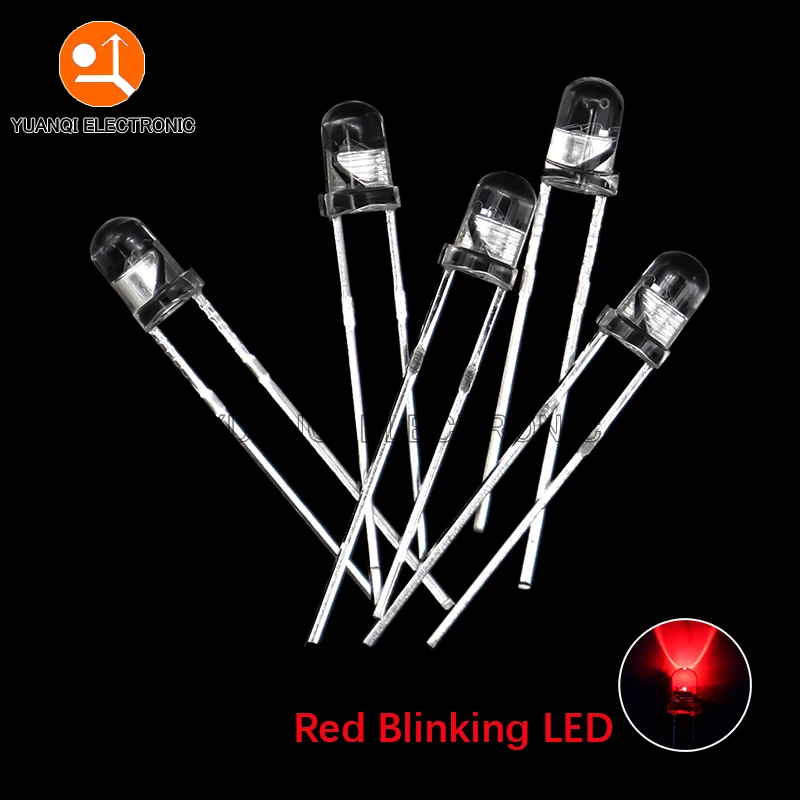 50pcs 3mm White Green Red Blue Yellow Light-Emitting-Diode Automatic Flashing LED Flash Control Blinking 3 mm LED Diode 1.5HZ