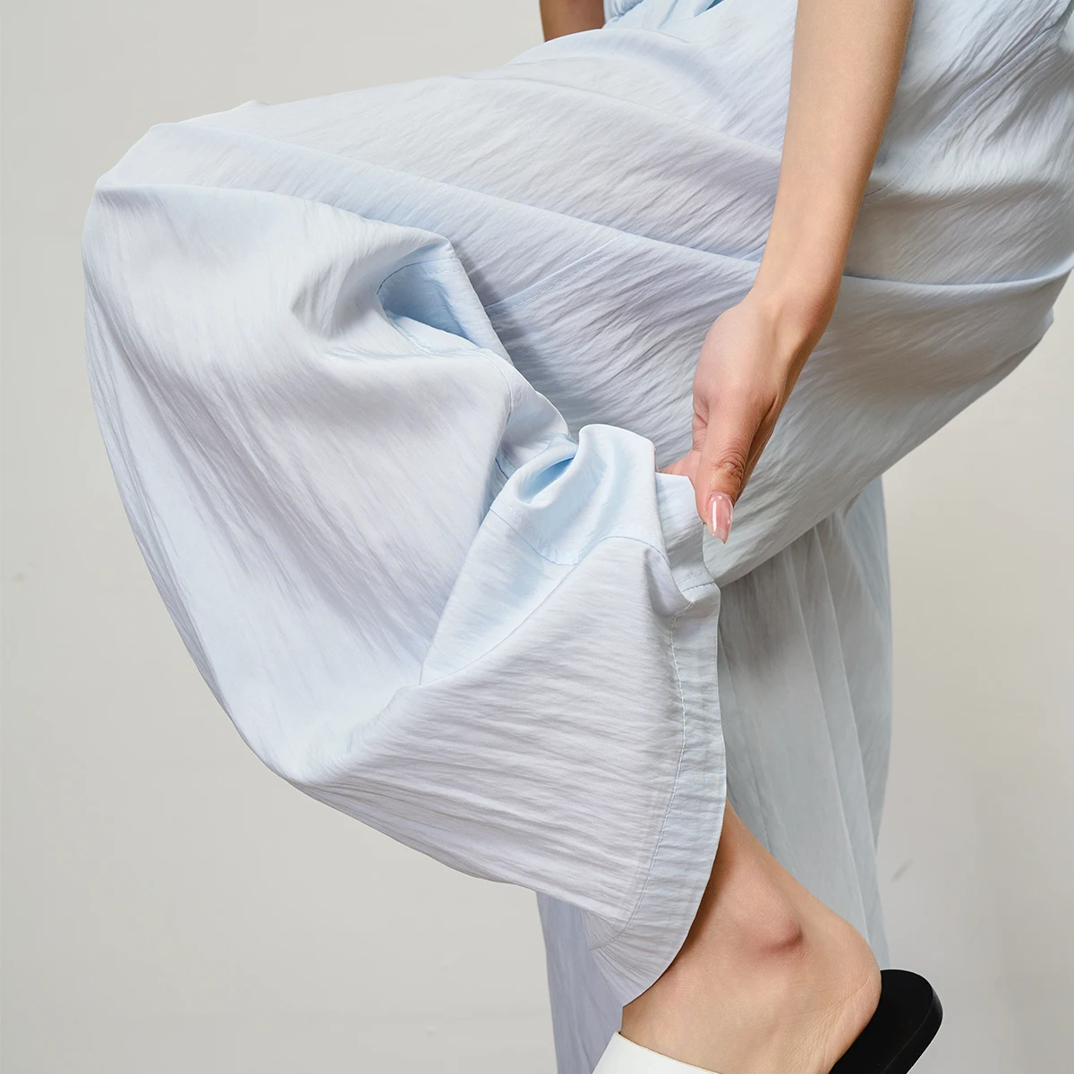 OLrain امرأة السراويل الطويلة عادية 2025 الصيف اللف جيب فضفاض مستقيم الإناث السراويل أنيقة مطوي السيدات بنطلون O57XK99659 #5