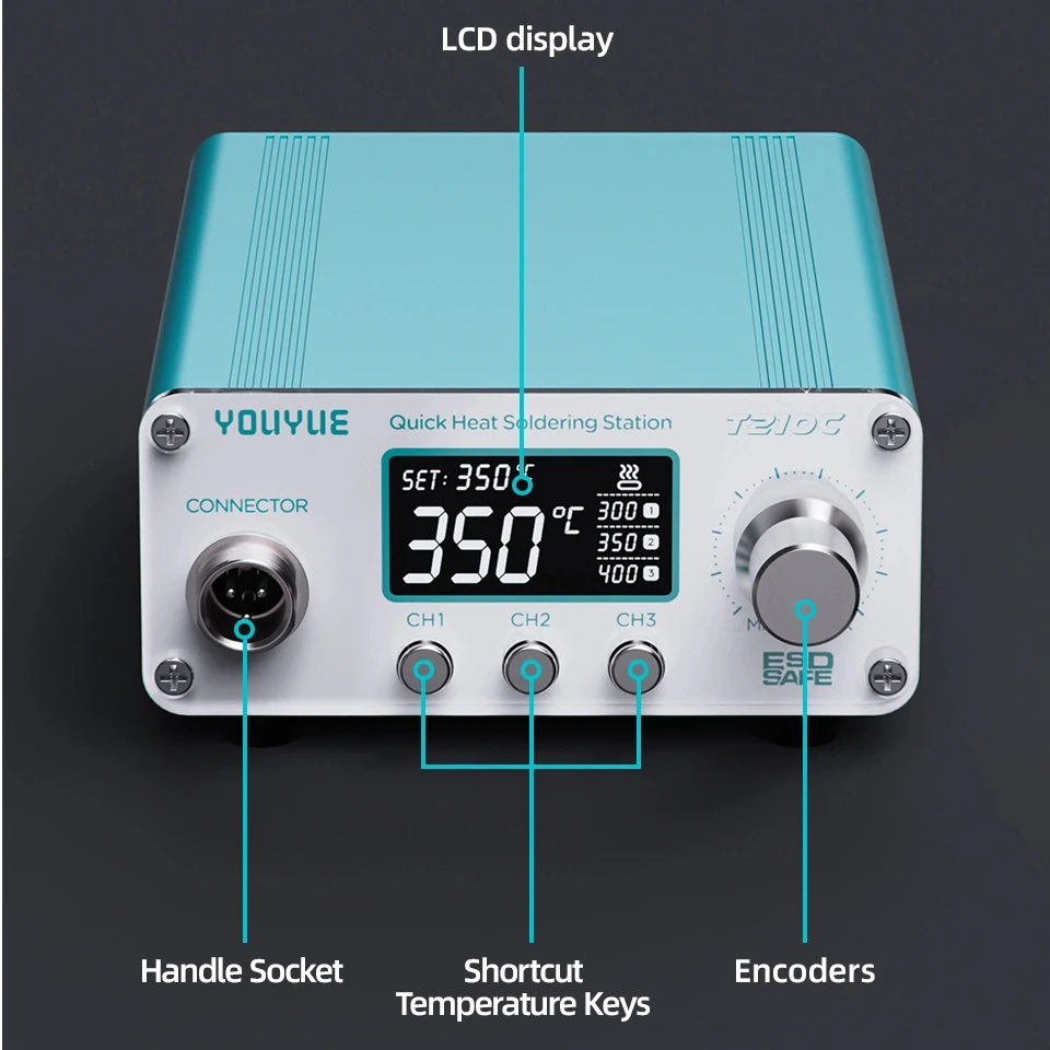 

UYUE T210C 75W 90°C- 480°C Soldering Iron Station with Temperature Lock & Overheat Protection