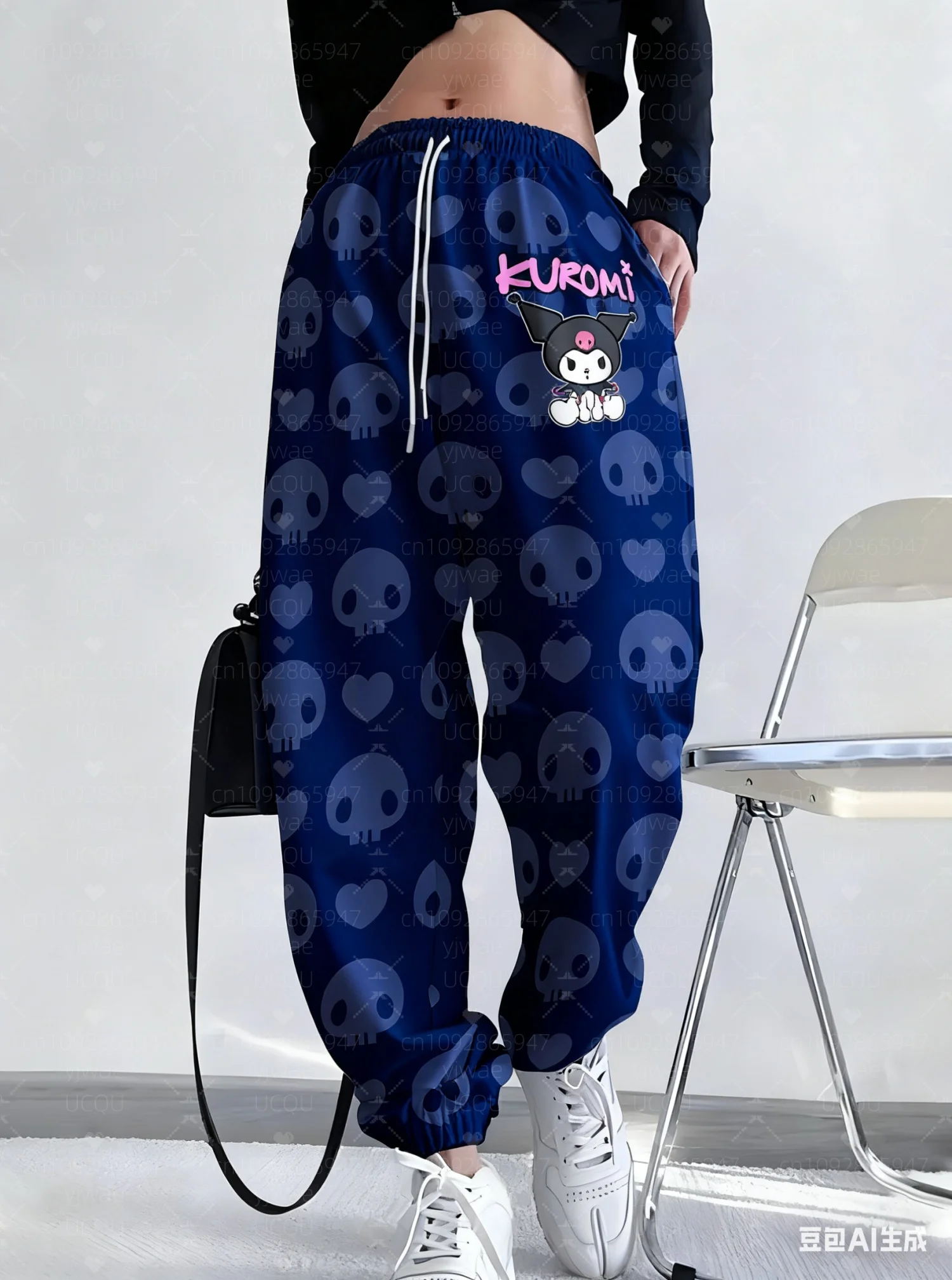 2025 Spring Autumn Casual Sanrio Kuromi Women's Jogger Pants Pink Hello Kitty Pants  Outdoor Men's Long Pants Trousers
