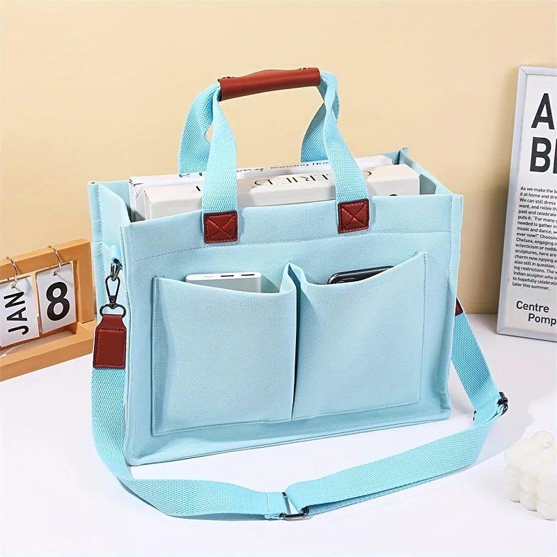 

Women's Multi-Pocket Canvas Handbag Large Capacity Casual Tote Bag Female Shopper Shoulder Bag Fashion Wear-resistant Mummy Bags