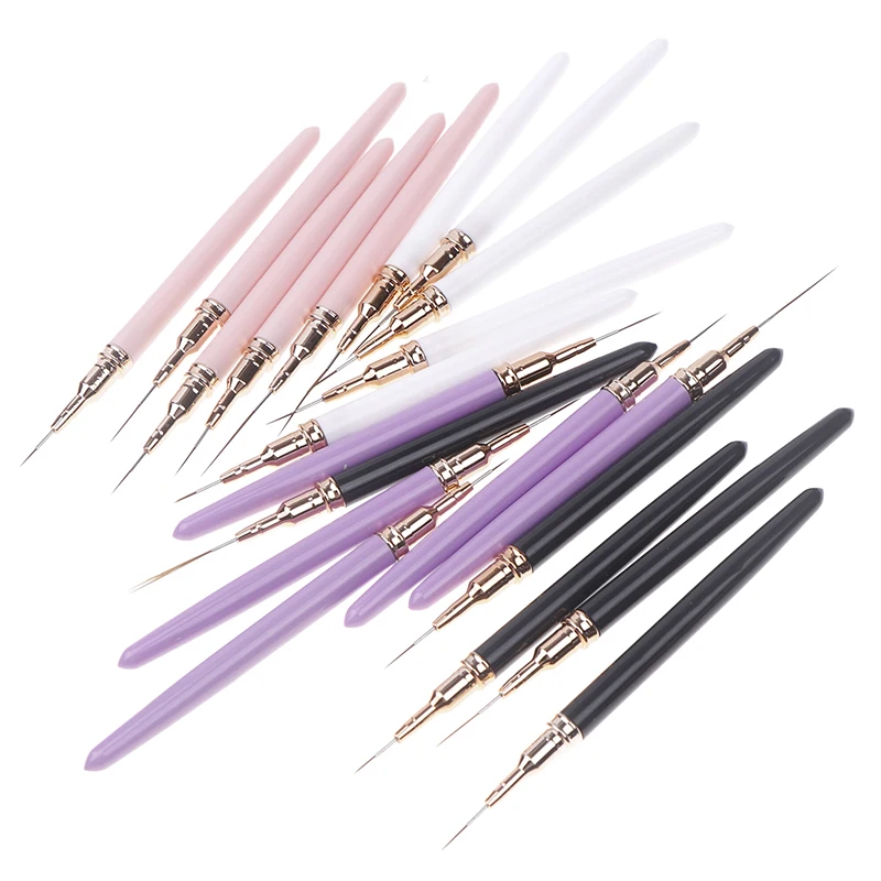 Nail Art Liner Brushes French Stripe Drawing Painting Pen Gel Polish Nail Art Manicure Tools 7/9/11/15/25mm