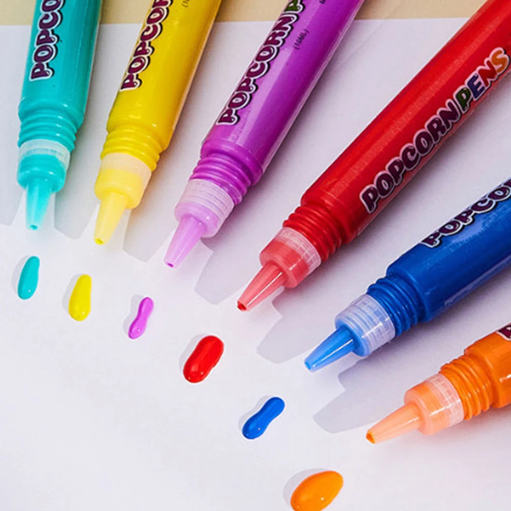

12pcs Bubble Pens Kids Drawing Multi-color 6 Assorted Colors Soft Tip Adorable Marker Pens Portable Scrapbook DIY Art Supplies