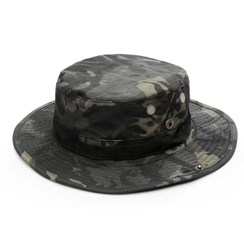 Tactical Hunting Camping Multicam Fishing Hat Adjustable Jungle Bush Cap Outdoor Thicken Camouflage Boonie Top Quality Men Women