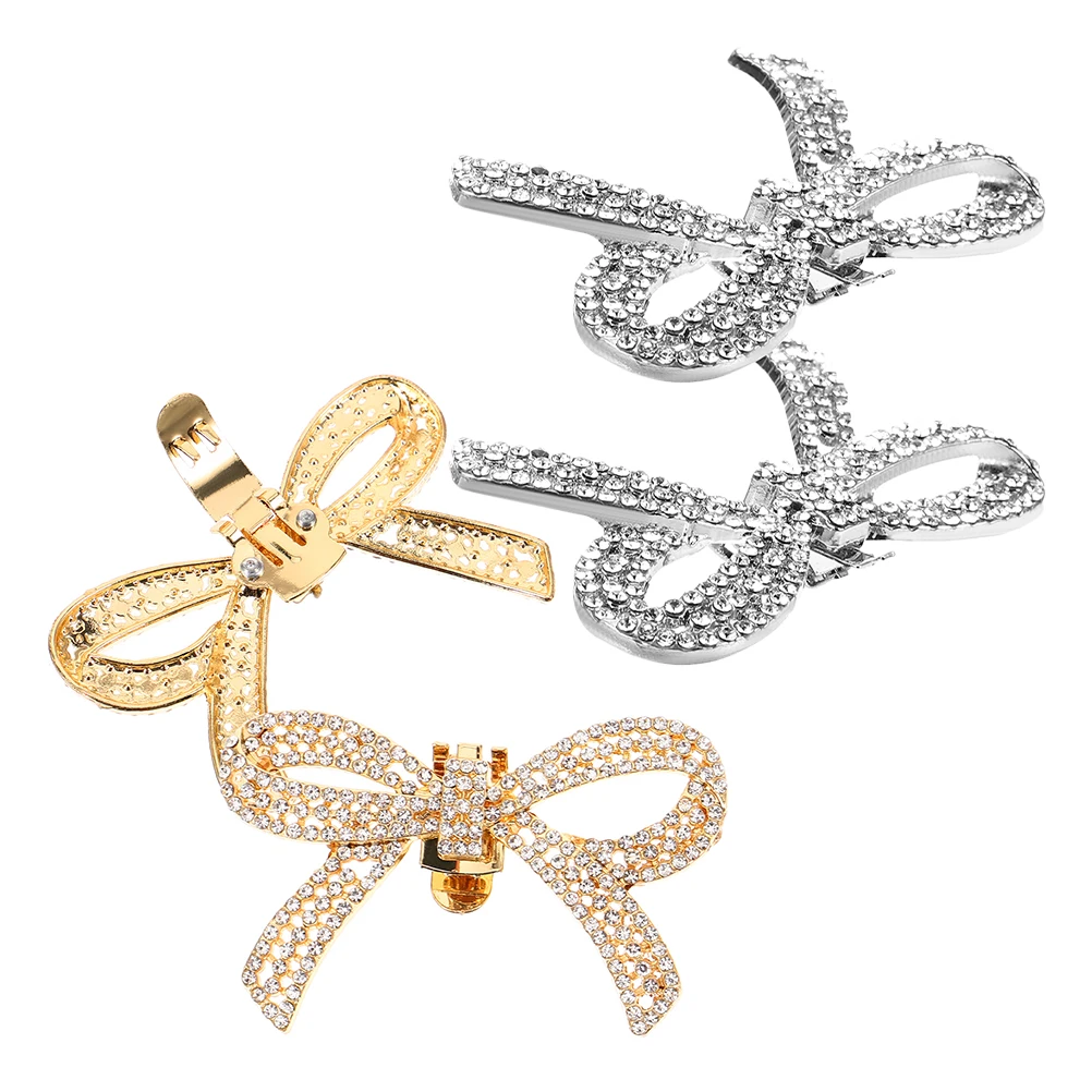 

2 Pairs Shoe Buckle Rhinestone Clips Metal Detachable Accessories Bling Decorations for Wedding High Heels Sandals Shoes
