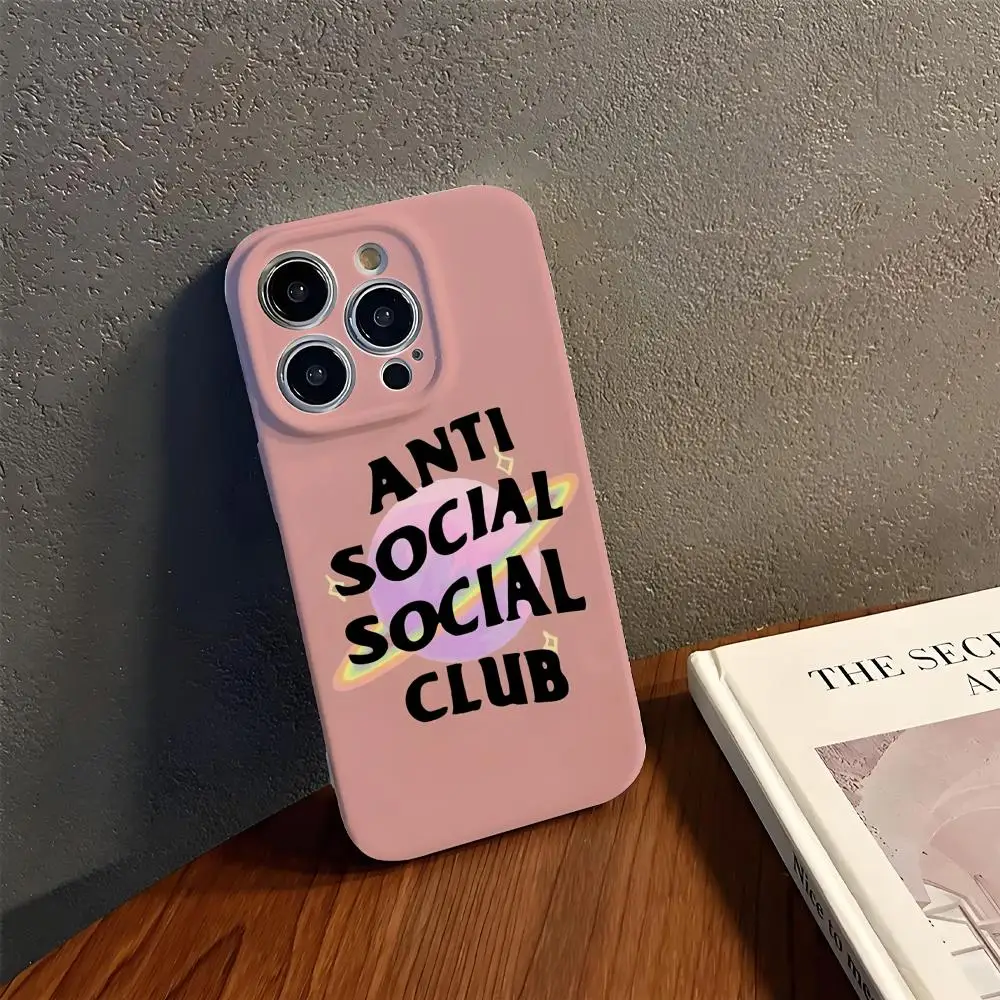 

A-ANTI SOCIAL CLUB Phone Case Phone Case For IPhone 16 15 14 13 12 11 Pro Max X XR XSMax 7 8 Plus Glossy Film Hard PC Cover