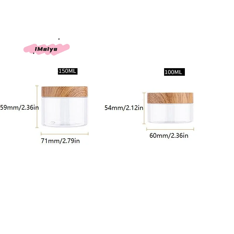 1 قطعة برطمانات بلاستيكية فارغة شفافة مع نسيج خشبي مقلد 30 مللي-300 مللي حاويات تخزين التوابل مع أغطية للاستخدام المنزلي #6