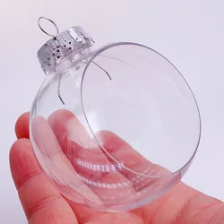 6 Pieces x DIY Shatterproof Transparent Home Christmas Decoration Bauble Ornament 80mm Cutout Opening Plastic Ball