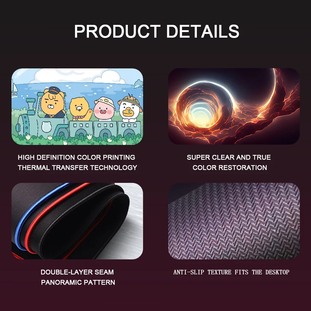 Cartoon Cute K- Kakao Mousepad Large Gaming Mouse Pad LockEdge Thickened Computer Keyboard Table Desk Mat image 6