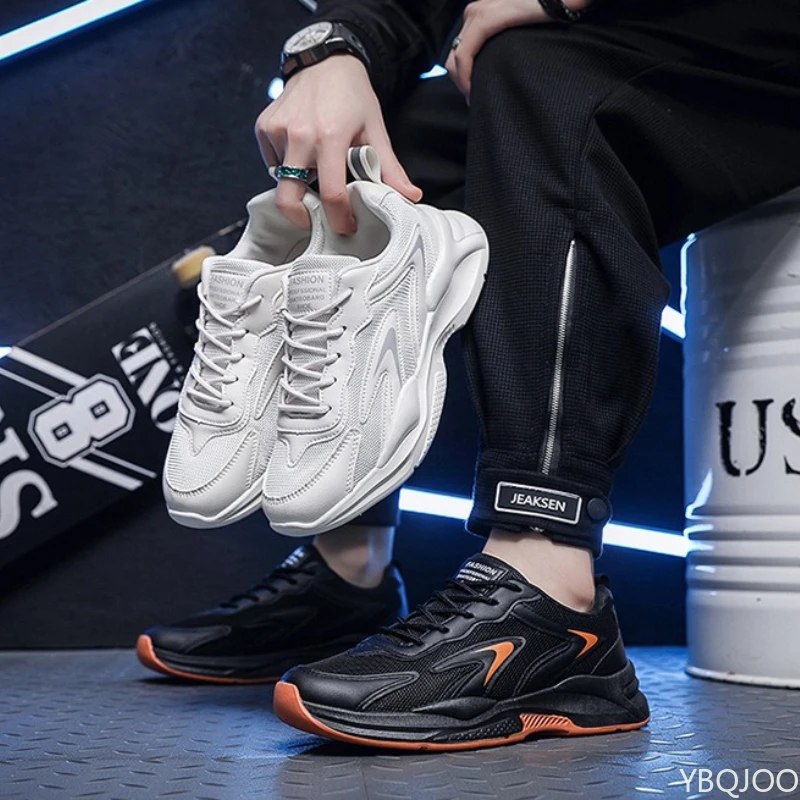 

2025 модная новая мужская летняя новая мужская спортивная обувь с дышащей сеткой, универсальная белая толщина, повседневная обувь для бега, дизайнерская обувь