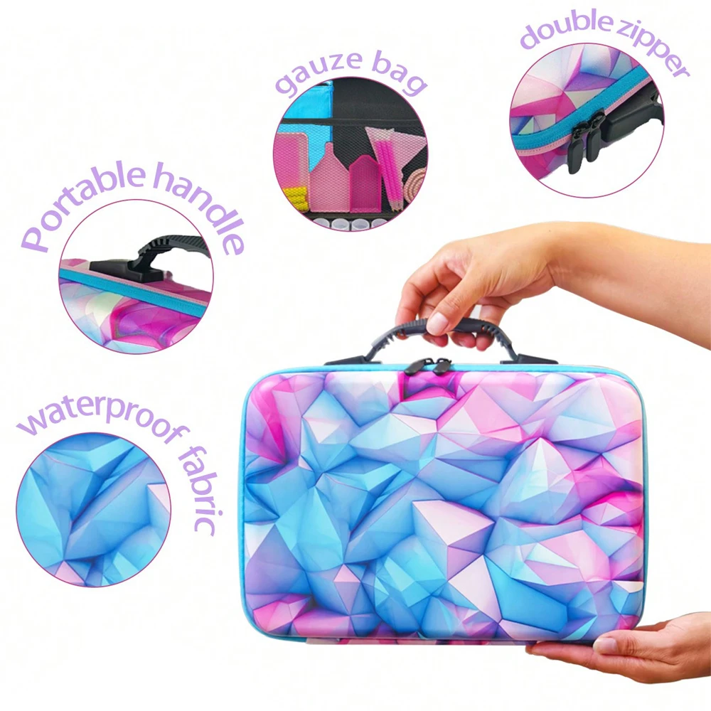 Butterfly Print Diamond Painting Storage Case with 27 Clear Organizer - Portable Craft Tool Kit for Beads, Jewelry & DIY Kits - view 3