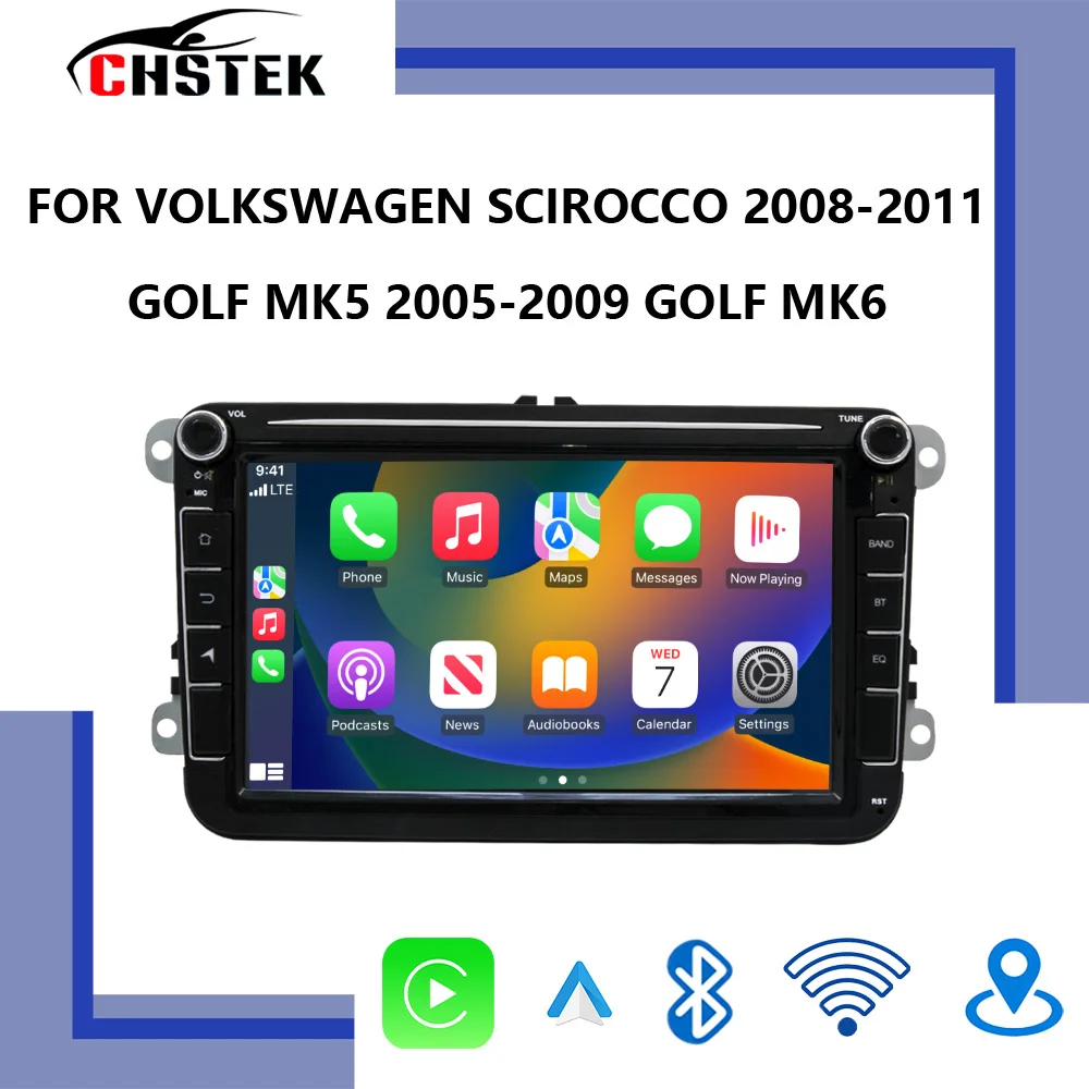 CHSTEK Car Radio Player Carplay Android for Volkswagen Amarok Bora Beetle Caddy EOS Sharan Touran Multimedia GPS Navigator WIFI