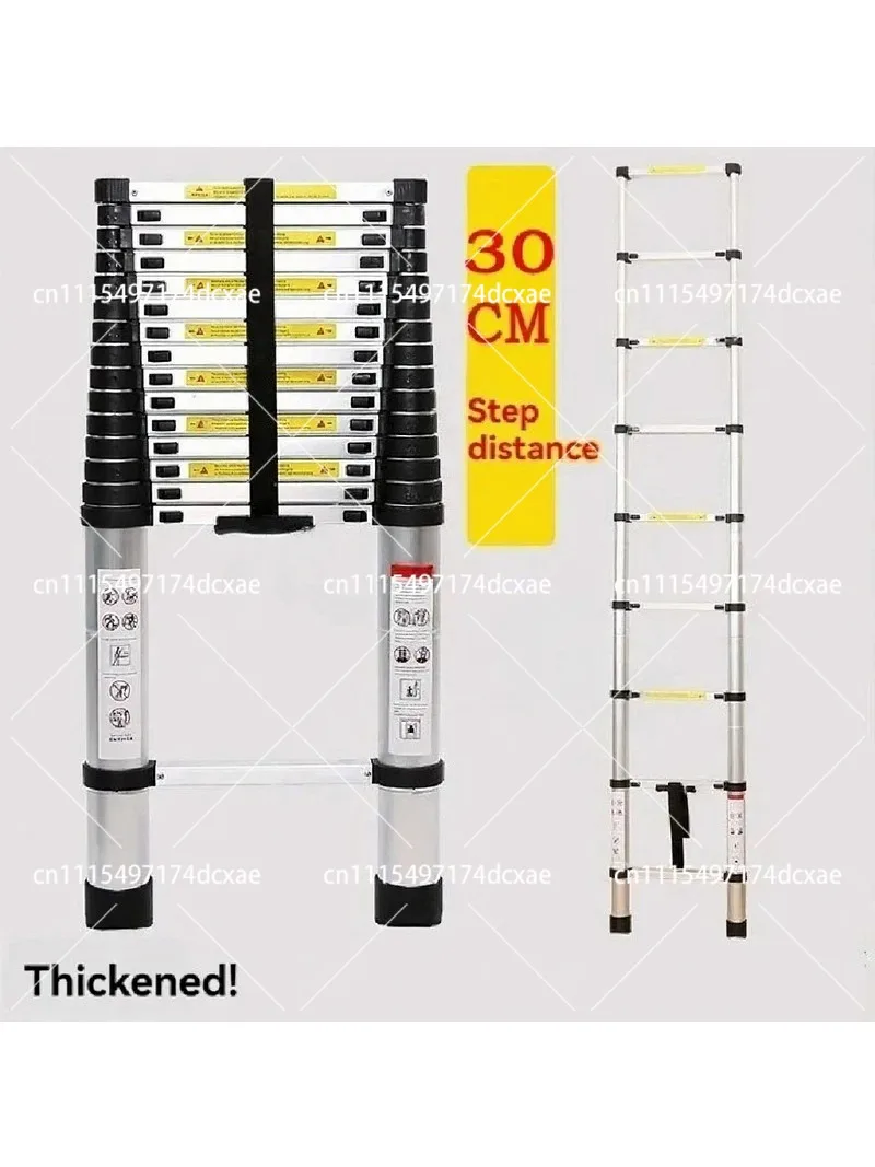 2.9M 3.2M Aluminum Telescopic Ladder Portable Folding Extension Straight Stepladder for Home Use