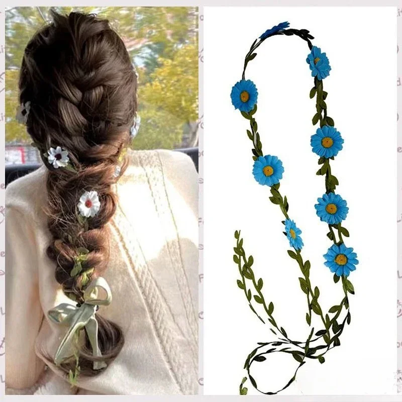 

10 шт., цветок из ротанга, свадебные волосы невесты, лоза, длинная светящаяся свадебная повязка на голову, аксессуары для волос, костюм для вечеринки для женщин и девочек