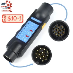 AOHEWEI 13 Pin Anhänger Tester Anzeige Lichter Stecker & Buchse Connector Tool 12V Verdrahtung Schaltung Diagnose für Caravan Lkw