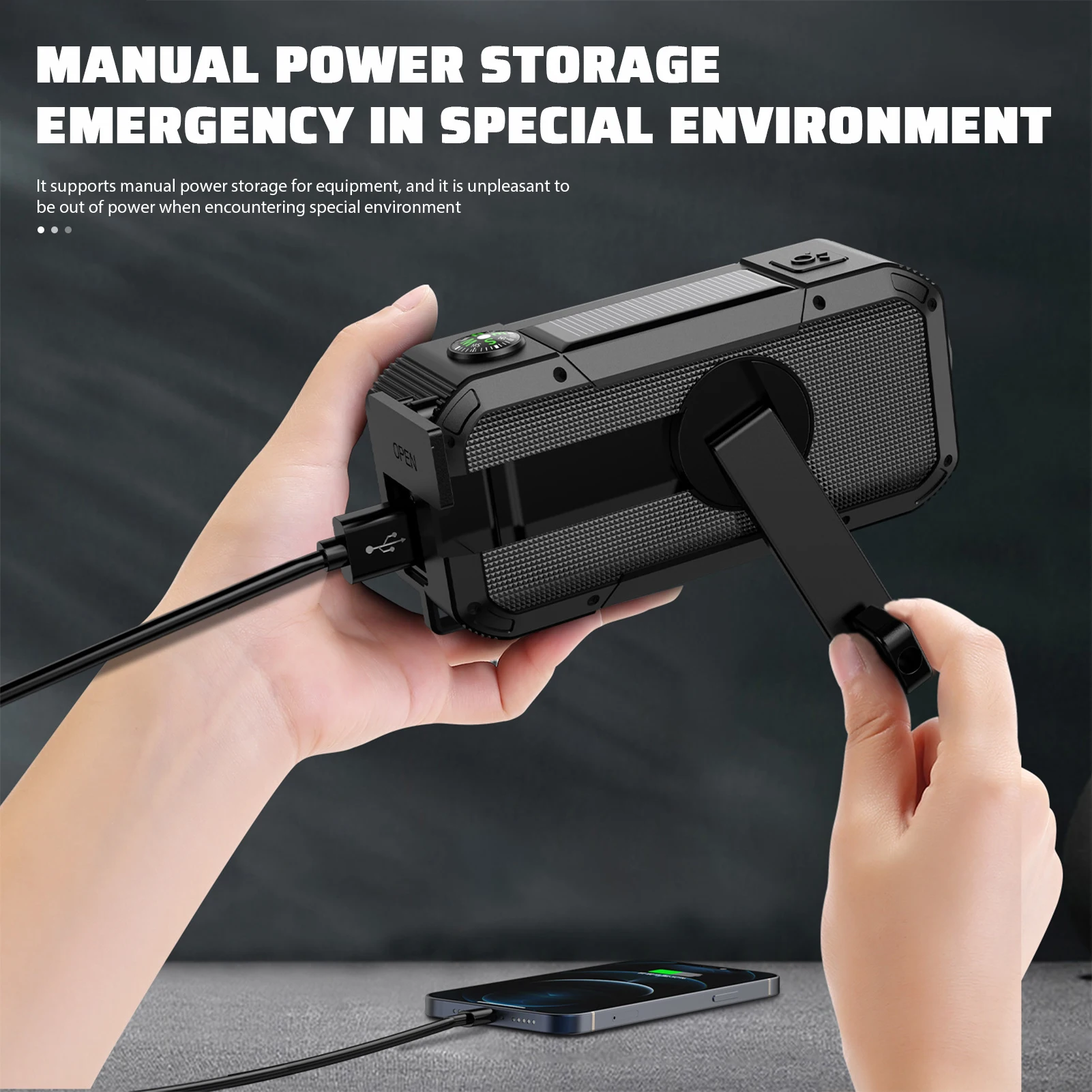 มัลติฟังก์ชั่น2000Mah วิทยุ Fm บลูทูธแบตเตอรี่วิทยุฉุกเฉิน Led ไฟฉาย/Sos