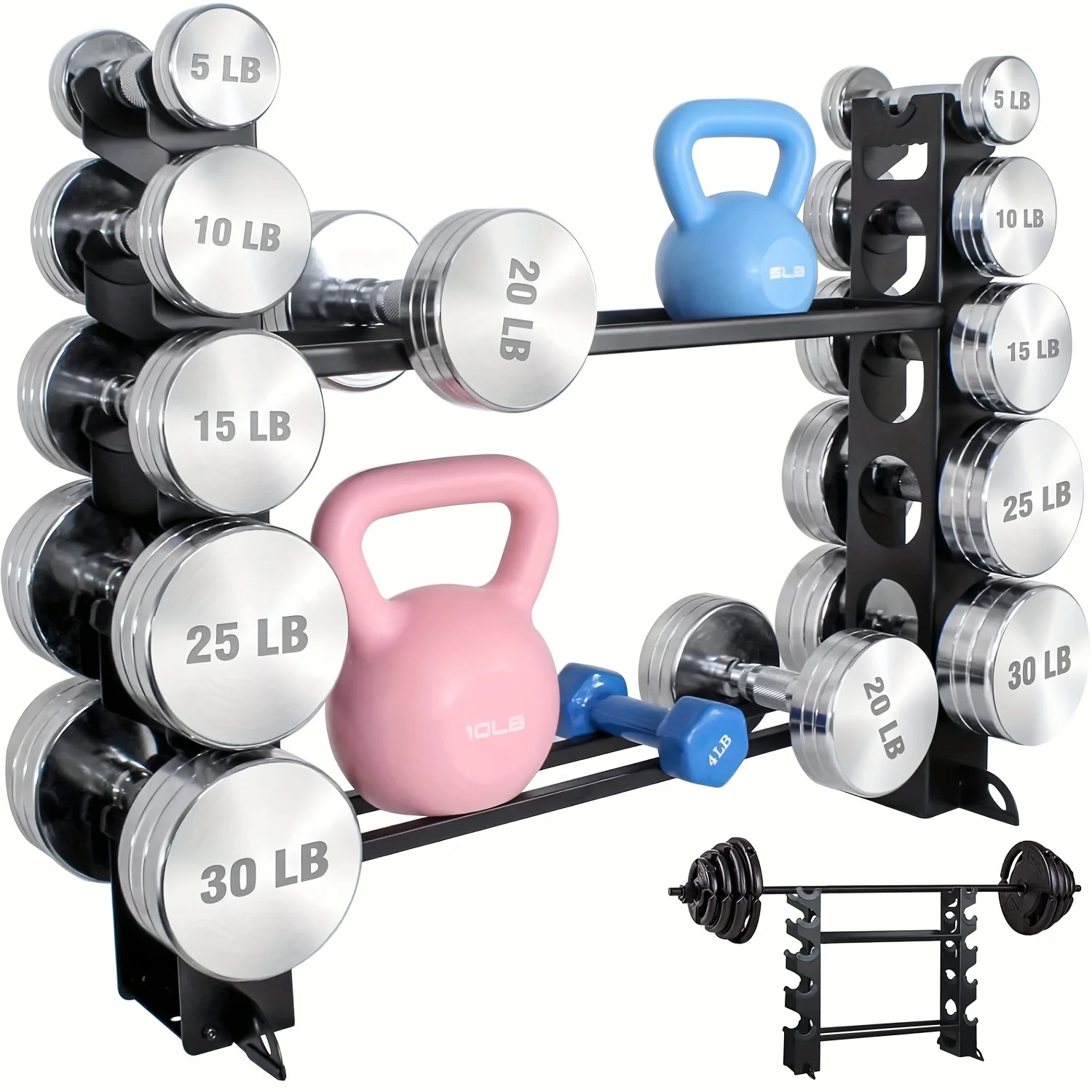 Hantelständer nur für Heimfitness, Gewichtsständer für Hanteln, kompaktes & vielseitiges Design