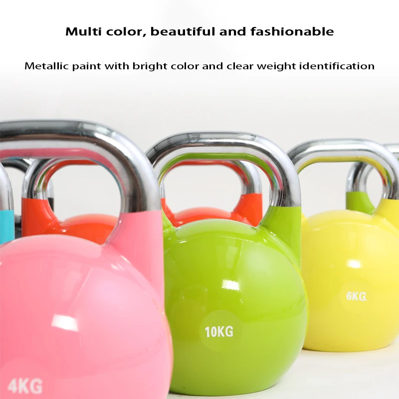 All Steel Paint Competitive Kettlebell, Squatting, Arm Pot, Strength Training, Colorful Dumbbell, Fitness Equipment, 30kg