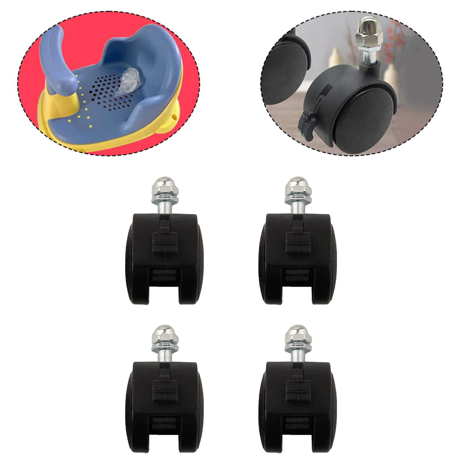 4pcs Casters Omni-directional Wheel Casters For Midea Electric Oil Heater DIY Shelf Roller Home Hardware Parts