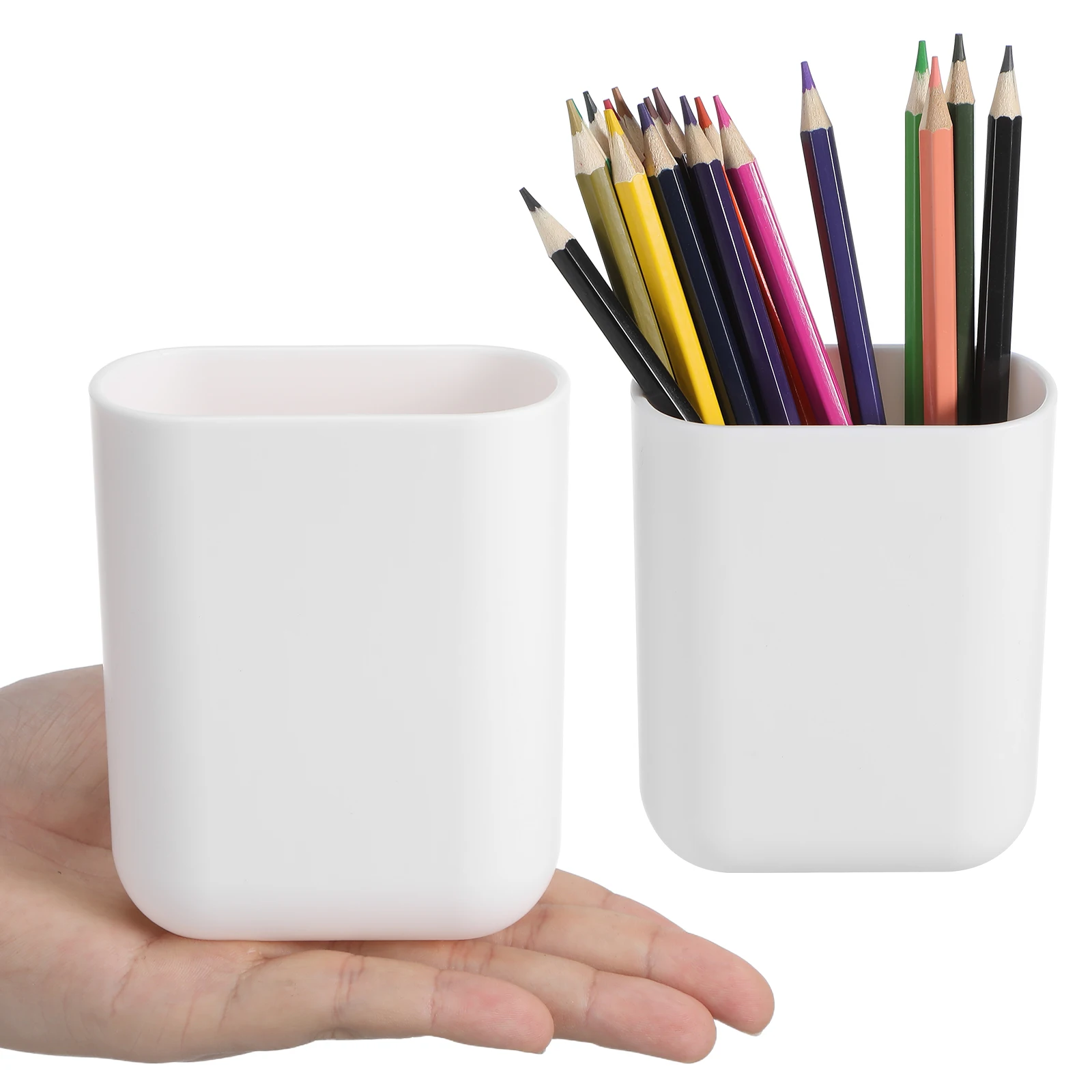 

2Pcs Wall Mounted Storage Box Toothbrush Holder Electric Toothpaste Rack Bathroom Organizer Drain Holes Punch Free