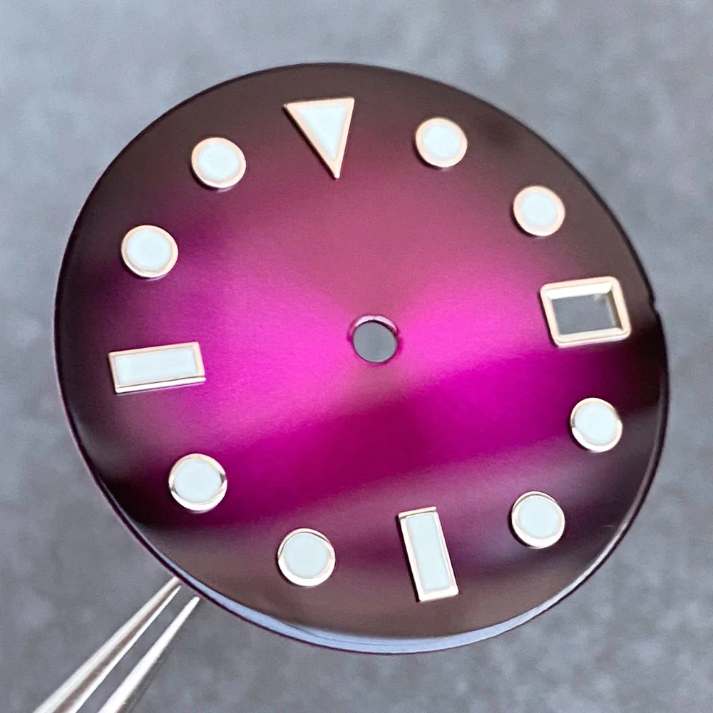 Sunburst Purple Red Blue 29mm Watch Dial Face Green Lume fit NH35 NH36 Movement For Men Diving Watch Accessories Part