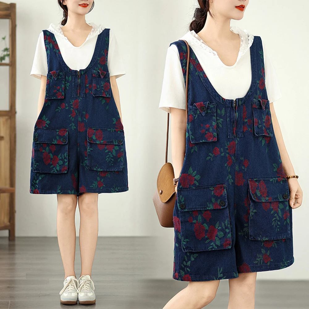 NYFS 2025 Sommer Dünne Frauen Denim Overalls Hosen Weibliche Vintage Lose Plus Größe Breite beine Frauen Overall