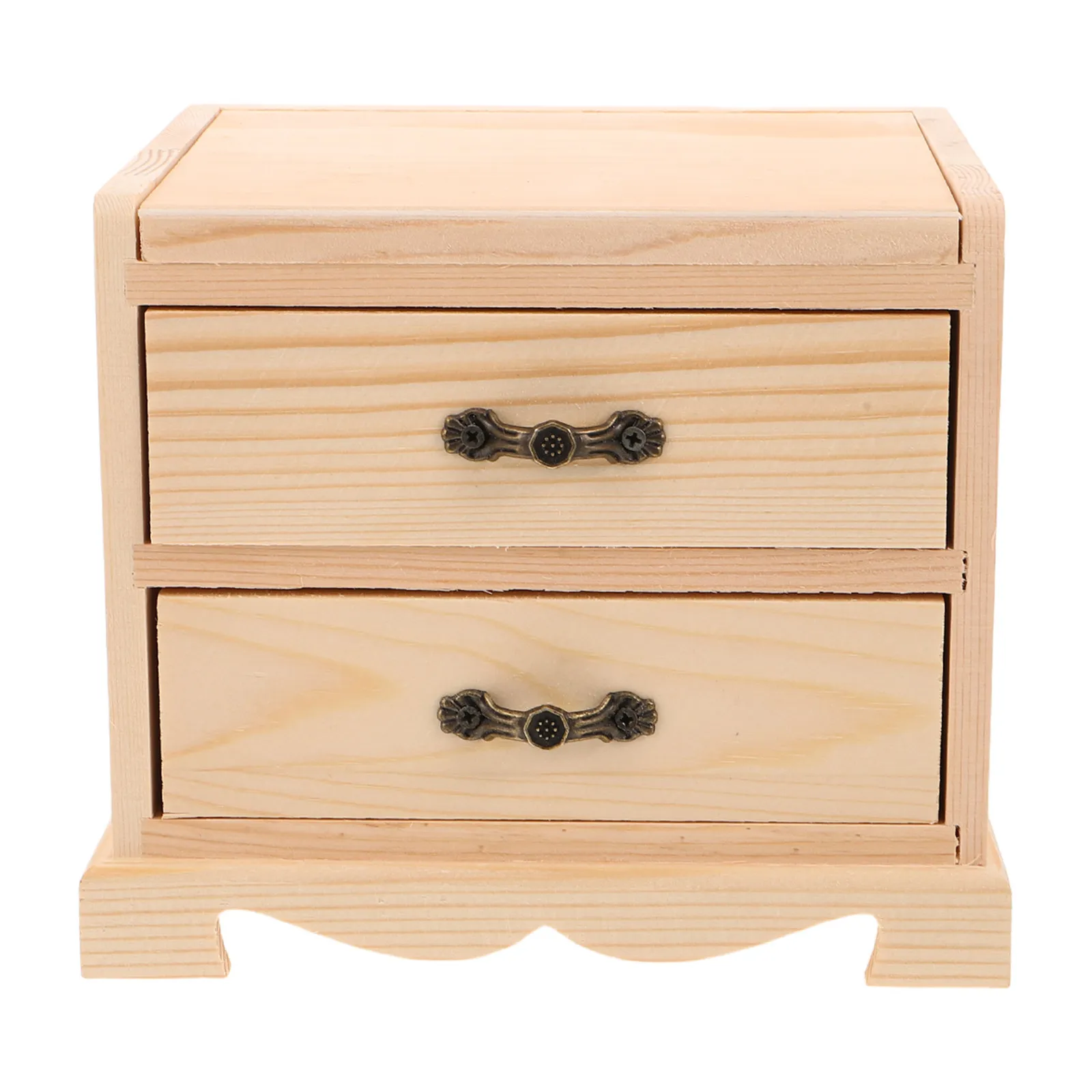 

Деревянная шкатулка для украшений с зеркалом, 2-уровневый органайзер с выдвижными ящиками для хранения ожерелий, колец, браслетов, в деревенском стиле, для туалетного столика