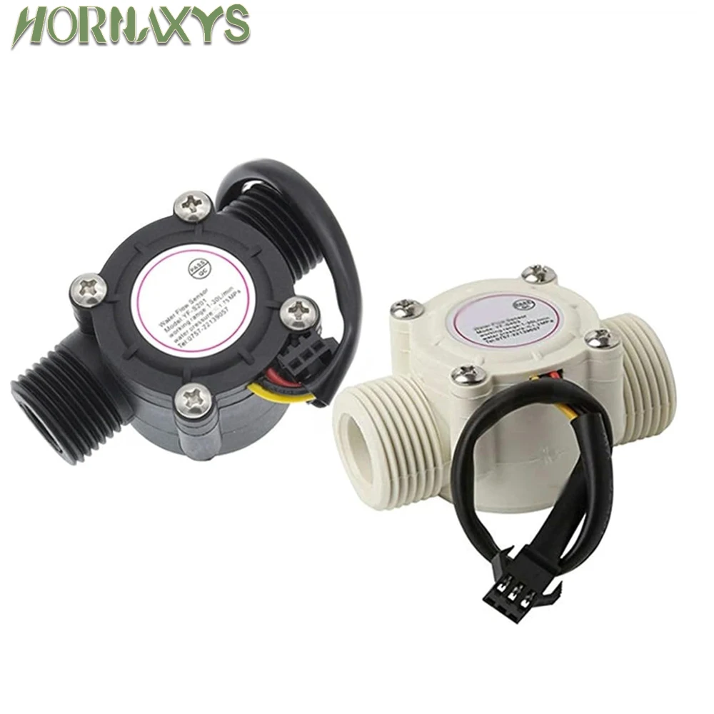 12V Water Flow Sensor DC 5-18V Flowmeter Hall Flow Sensor Water Control Liquid Flow Sensor Switch 1-30L/min 2.0MPa YF-S201