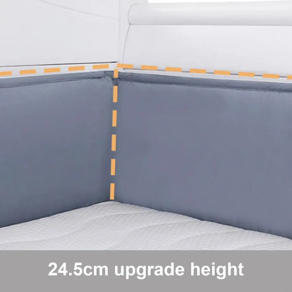 Finished Look Upholstered Wall Mats 4pcs Soft Wall Padding Panels Set Stair Railing Edge Protectors Foldable Mesh Bed for Indoor