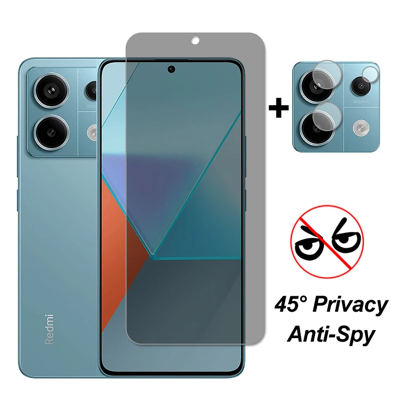 For Xiaomi Redmi Note 13 Pro 5G Glass Screen Protector Privacy Tempered Glass Protective Camera Lens Film Redmi Note 13 Pro 5G