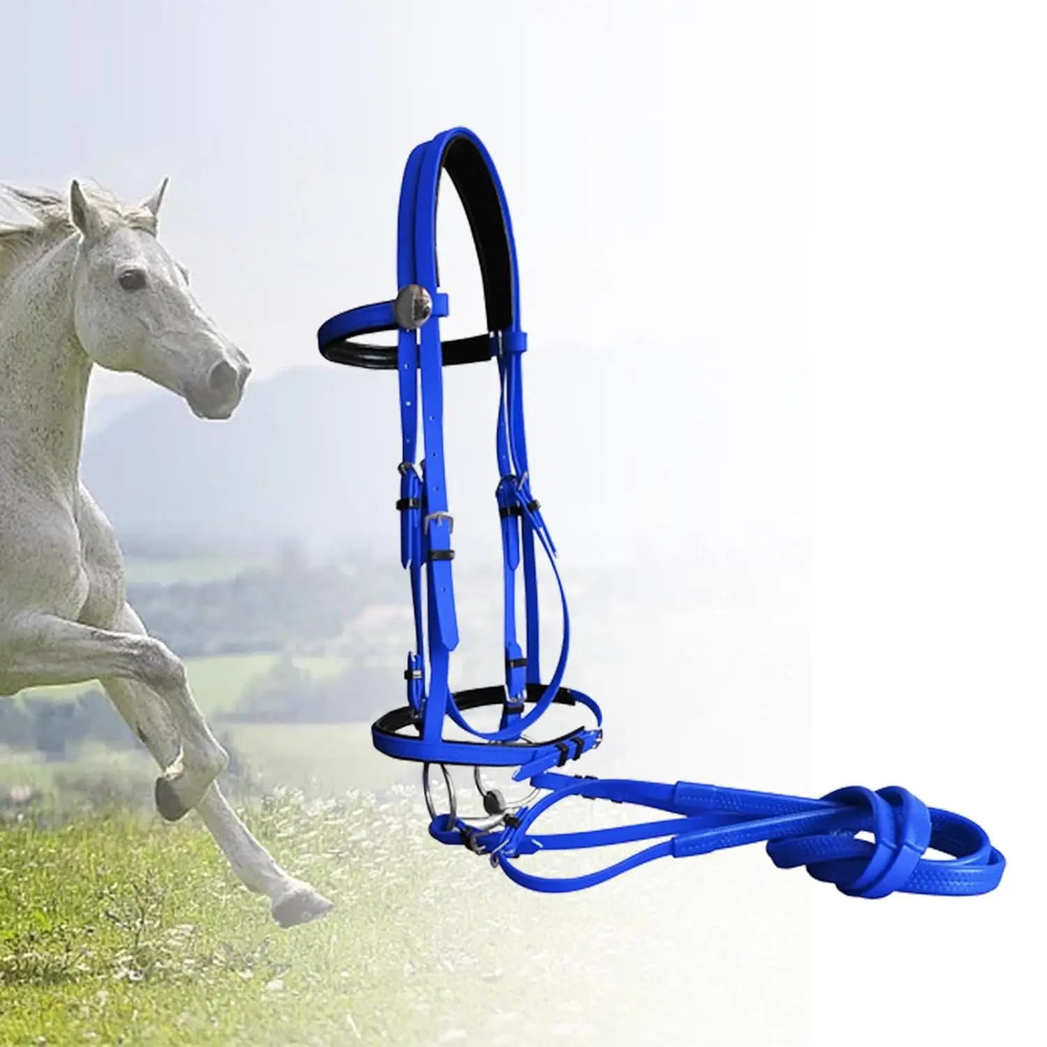 

Высококачественная моста с прочной боковой мостью, поводками мосты и свинцовой веревкой для верховой езды.