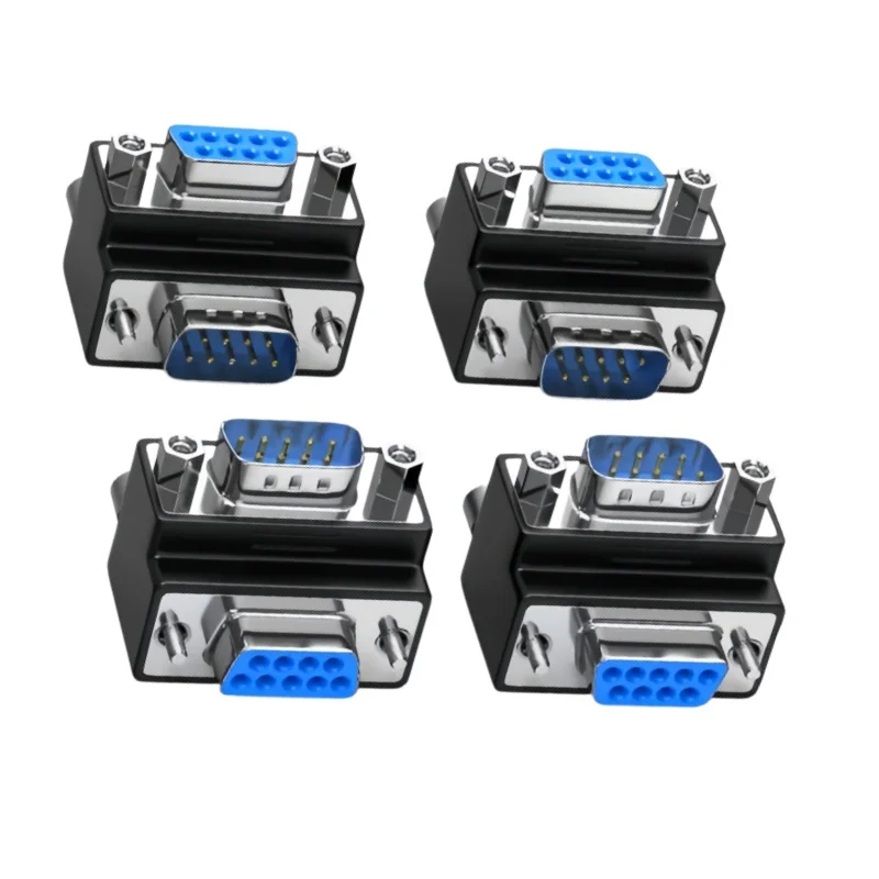 DB9 Female Adapter Elbow 90 Degrees RS232 9 Pin Adapter L-Shaped Right-Angle D-SUB 9P Serial Port Head