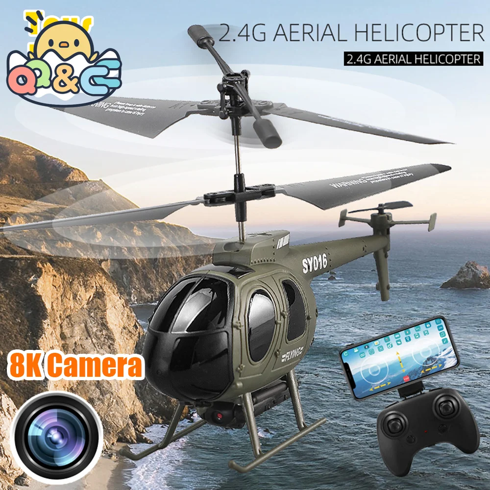 RC Helicopter 6CH Remote Control Plane 4/8K Camera 2.4G Radio Controlled Machine Children's Toys for Kids Boy Christmas Gifts