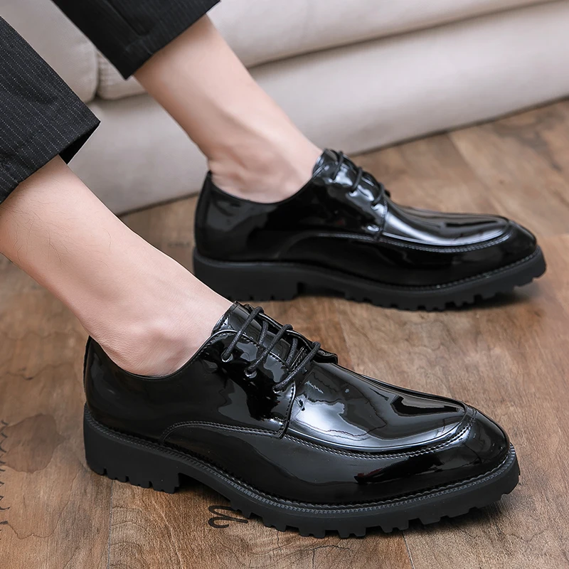 Men's Dress Shoes oxfords Italian Leather Zapatos Hombre Black Men Suit Shoes Party Formal Shoes Men Sapatos Social Masculino