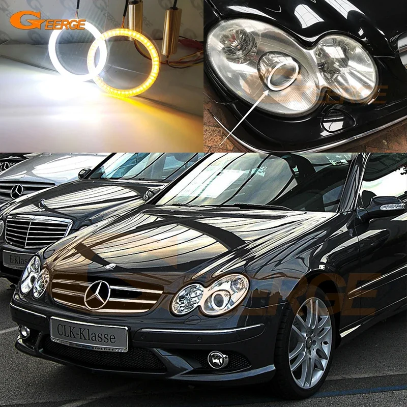 

For Mercedes Benz CLK CLASS W209 C209 A209 2003 - 2007 2008 2009 Ultra Bright Day Light Signal Turn LED Angel Eyes Halo Rings