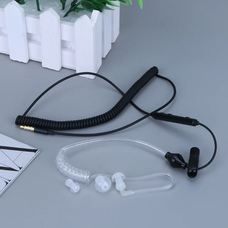 Sleep Headset Spiral Acoustic Hollow Air Tube 3.5mm Anti-radiation Headset Earphone with Mic