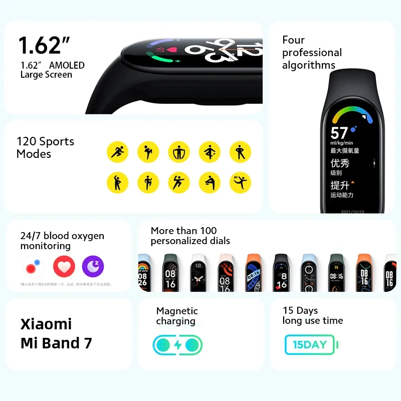 Imagem -06 - Xiaomi-original Redmi Band Monitoramento Inteligente da Frequência Cardíaca Banda Esportiva Gerenciamento de Saúde Edição Global