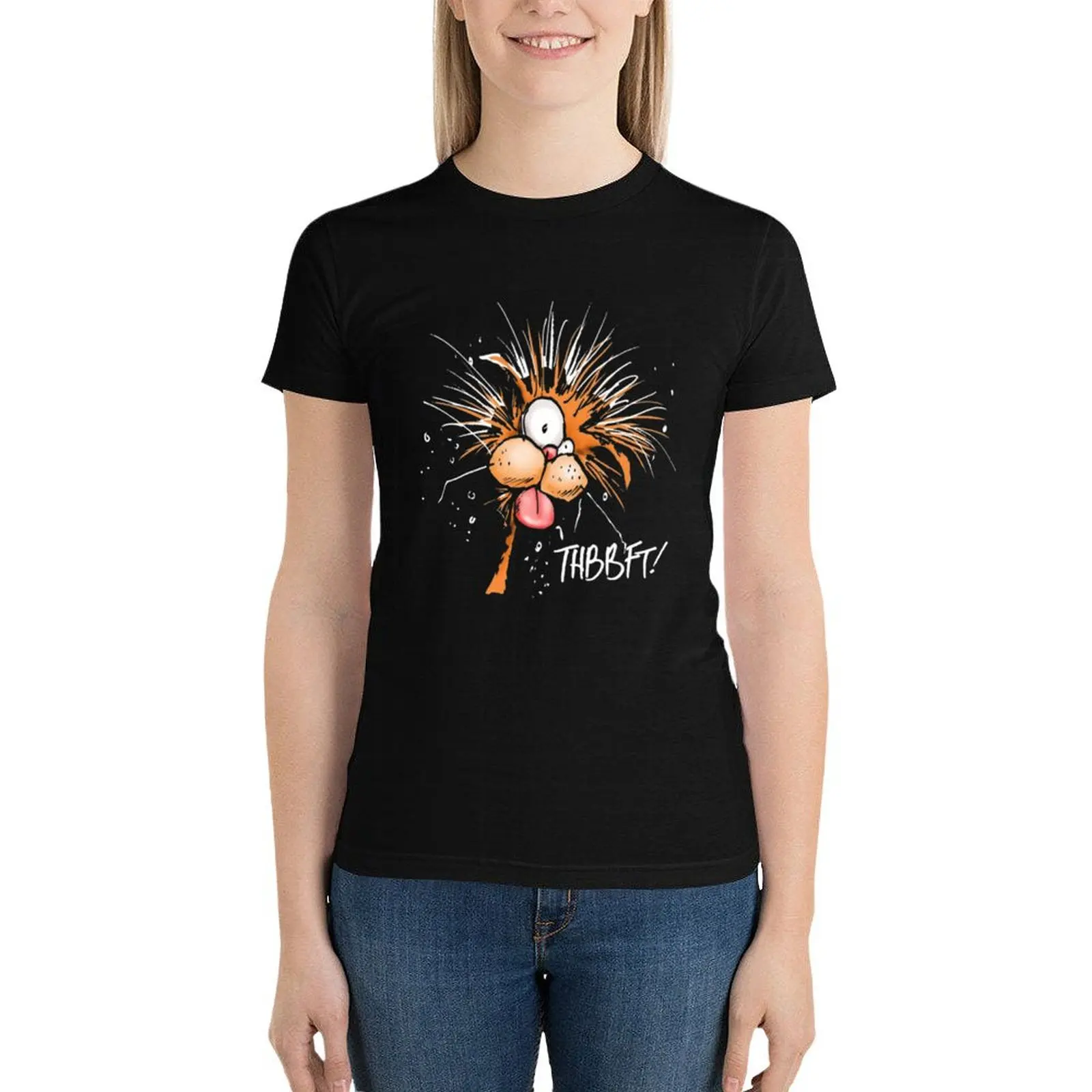 Bloom County Bill The Cat Thbbft! Funny Cartoon T-Shirt tees summer clothes Womens graphic t shirts